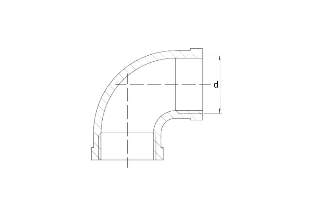 Отвод резьбовой ВР-ВР (фитинги с трубной резьбой) - Гросснер